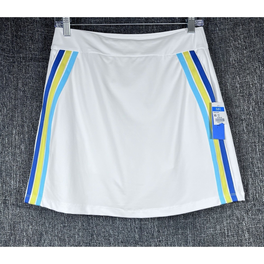 NWT J McLaughlin Sz XS Topspin Skort White Stripes Golf Tennis Skirt Shorts New